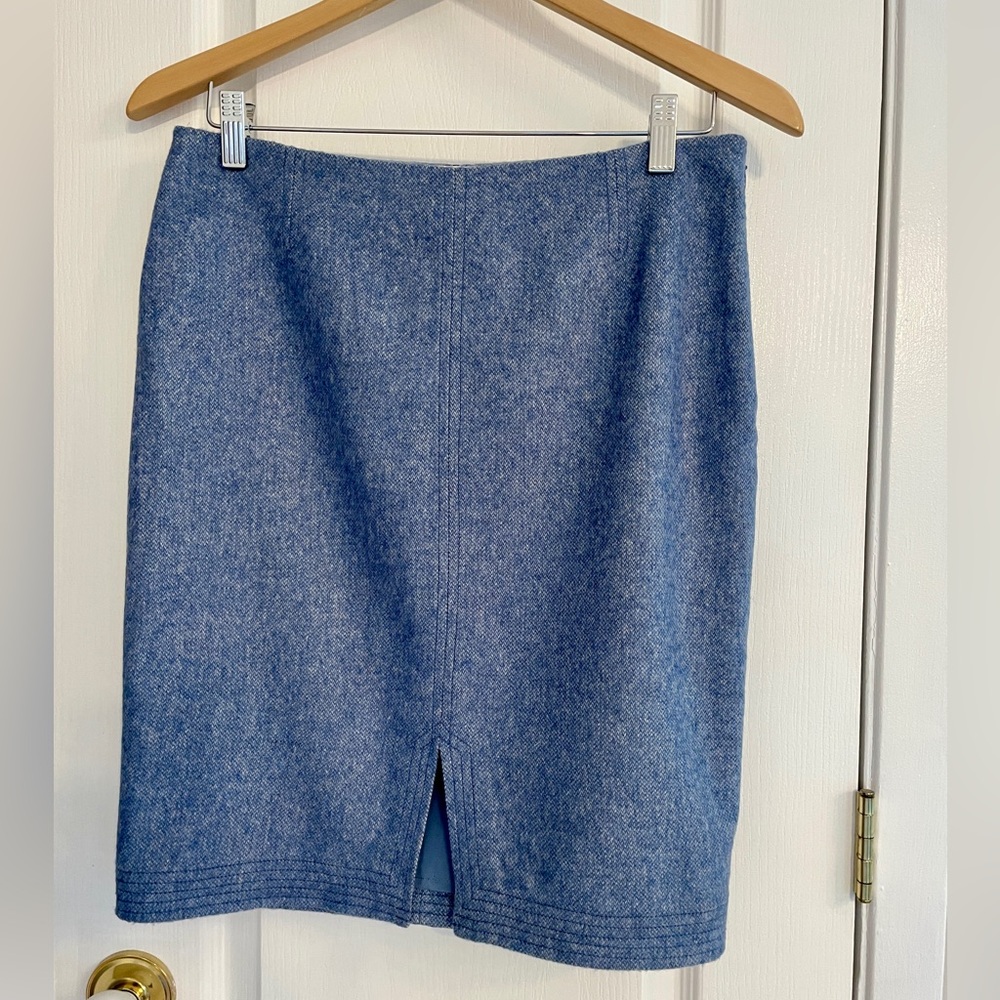 Banana Republic Light Blue Wool Pencil Skirt